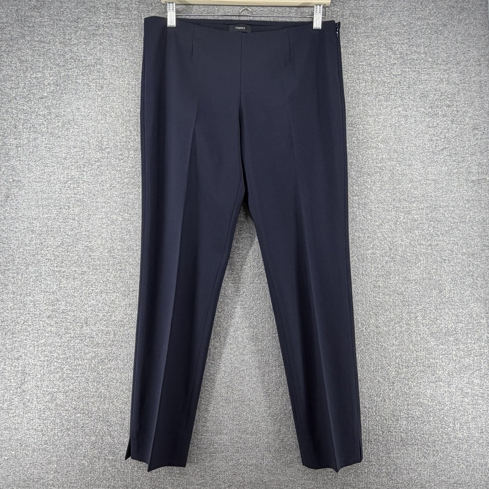 Theory Dress Pants Women Size 8 Dark Blue Virgin Wool Office
